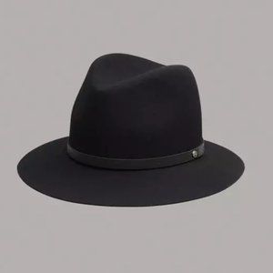 Rag & Bone Floppy Brim Fedora Wool Hat, Black